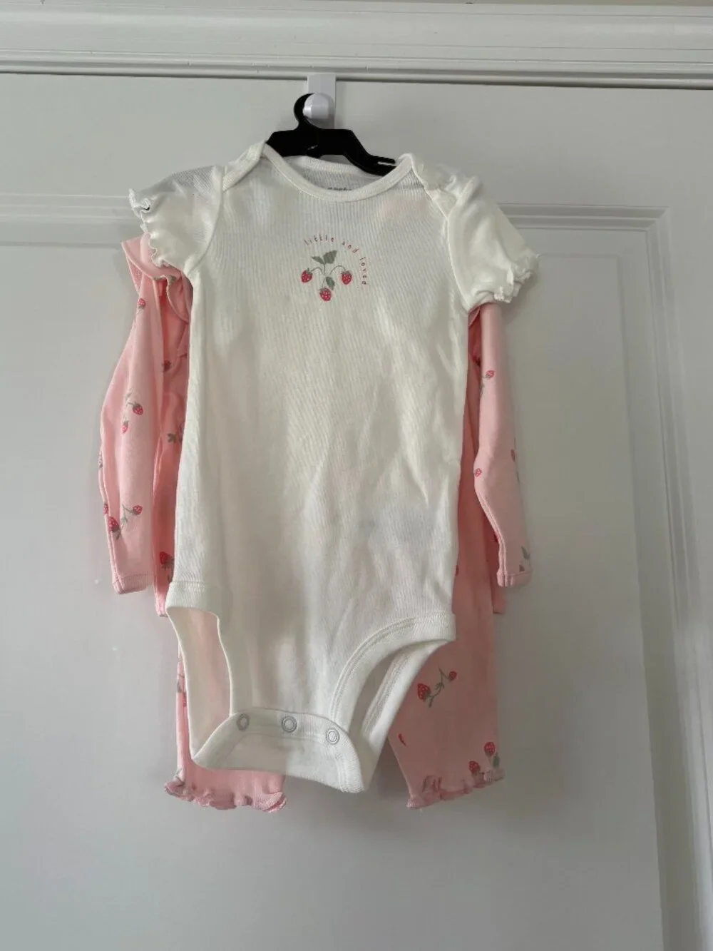 Carter's Child of Mine Baby Girl Strawberry Cardigan Outfit Set, Size 6-9 Months